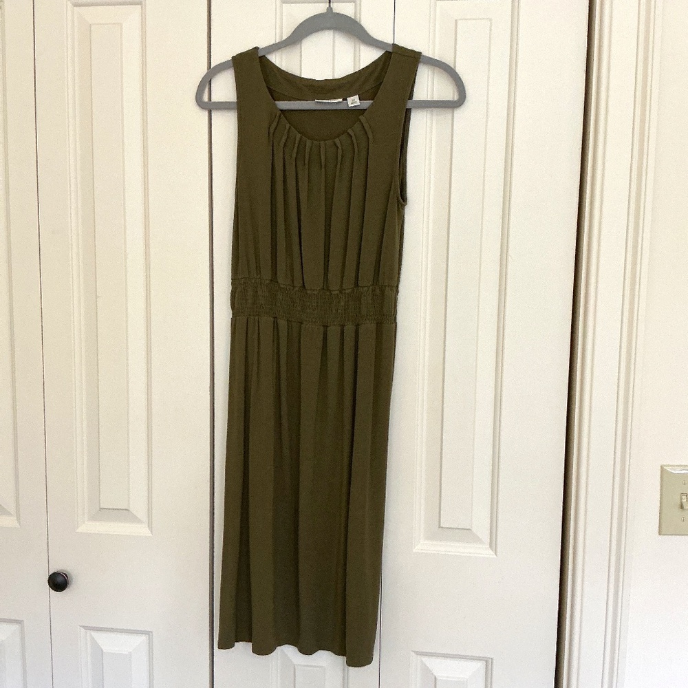 LL Bean Green Tank Dress XS Reg